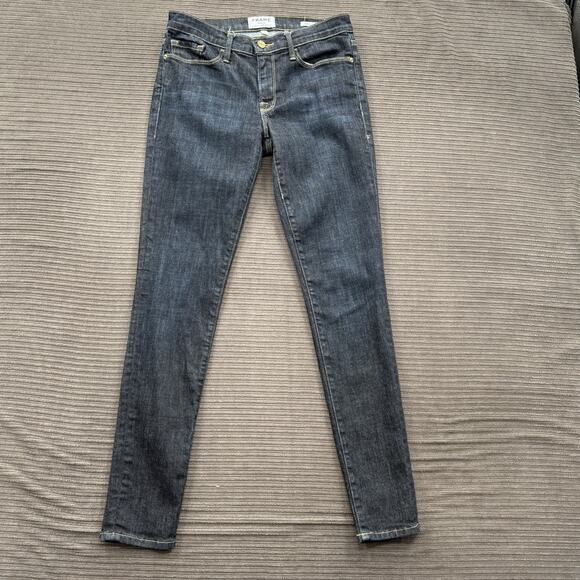 Frame Denim Le Skinny De Jeanne Low Rise Jeans Women 28 Cotton Blue Designer. - Picture 1 of 11
